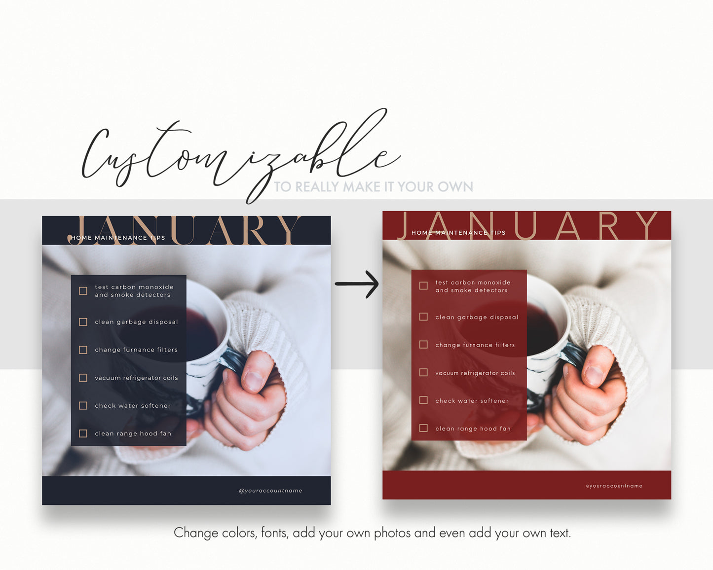 Real Estate Monthly Maintenance Instagram Posts and Stories