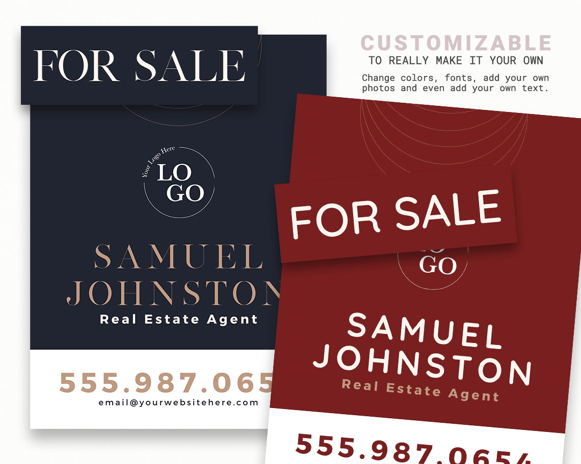 18x24in Vertical Real Estate Yard Lawn Sign with Riders