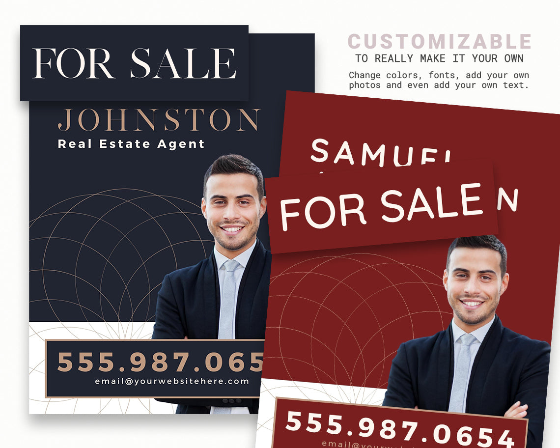 18x24in Vertical Real Estate Yard Lawn Sign with Riders