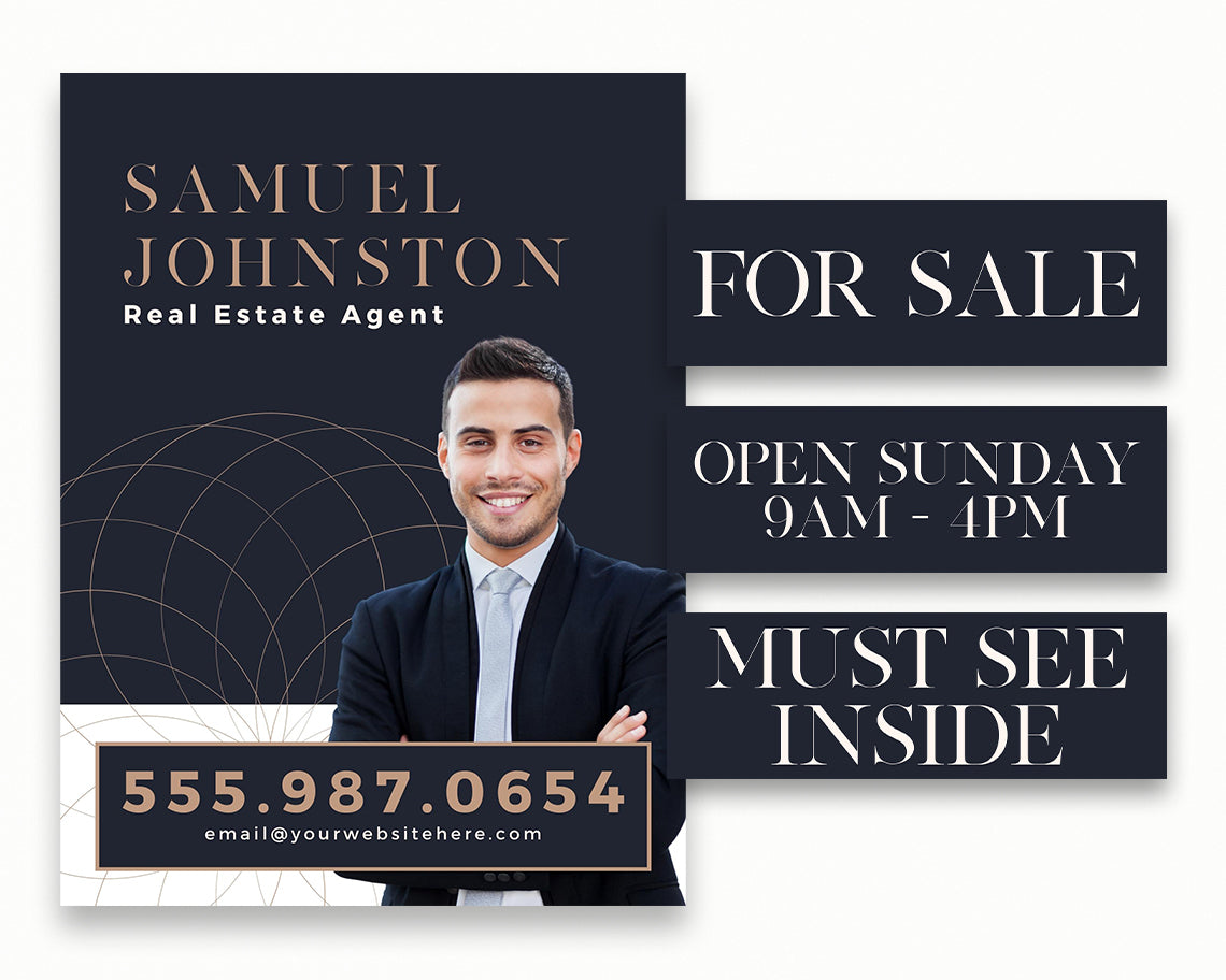 18x24in Vertical Real Estate Yard Lawn Sign with Riders
