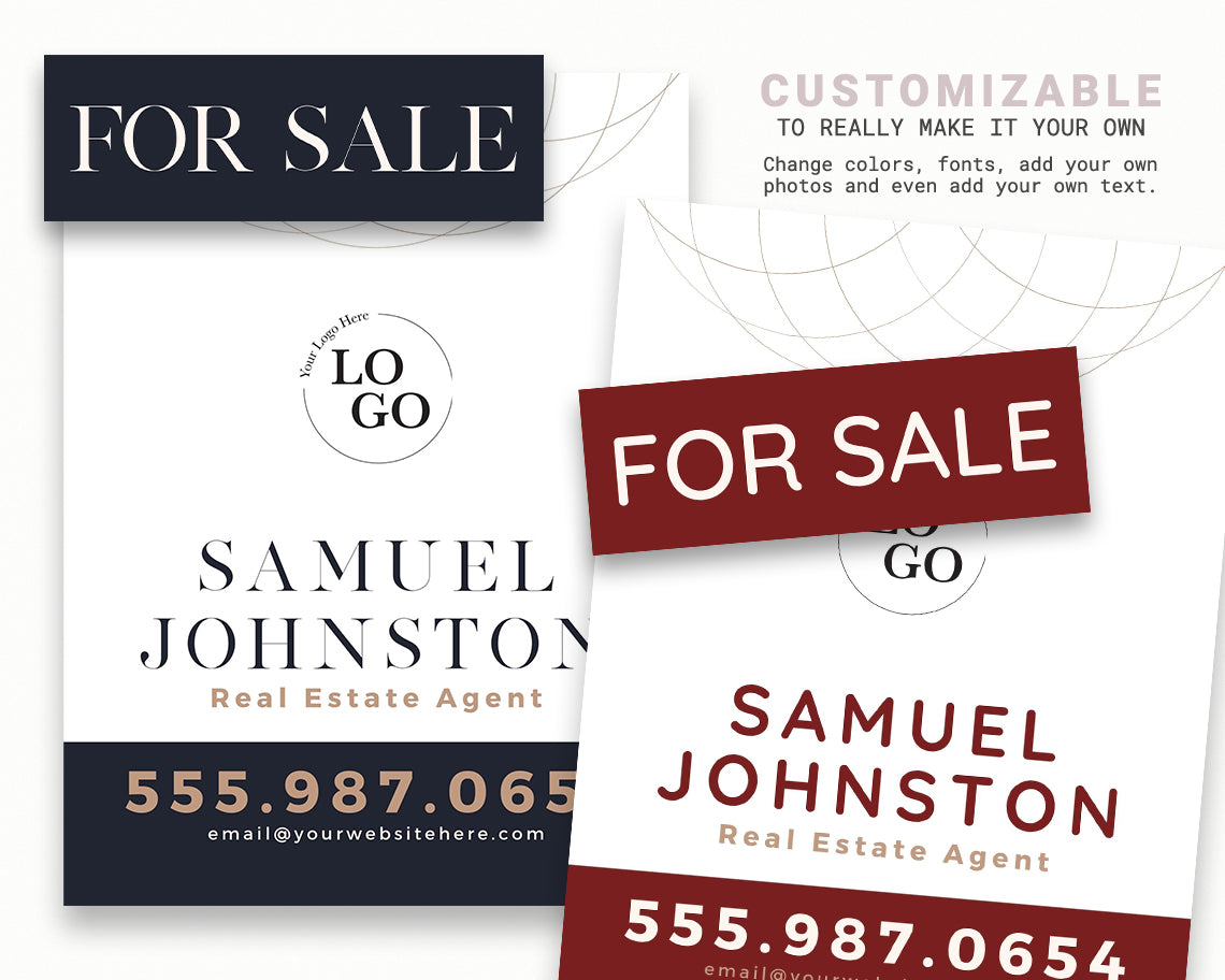 18x24in Vertical Real Estate Yard Lawn Sign with Riders