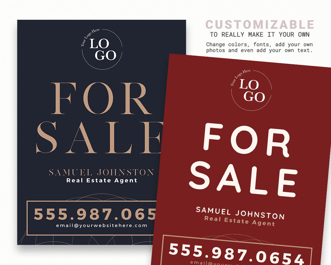 18x24in Vertical Real Estate Yard Lawn Sign