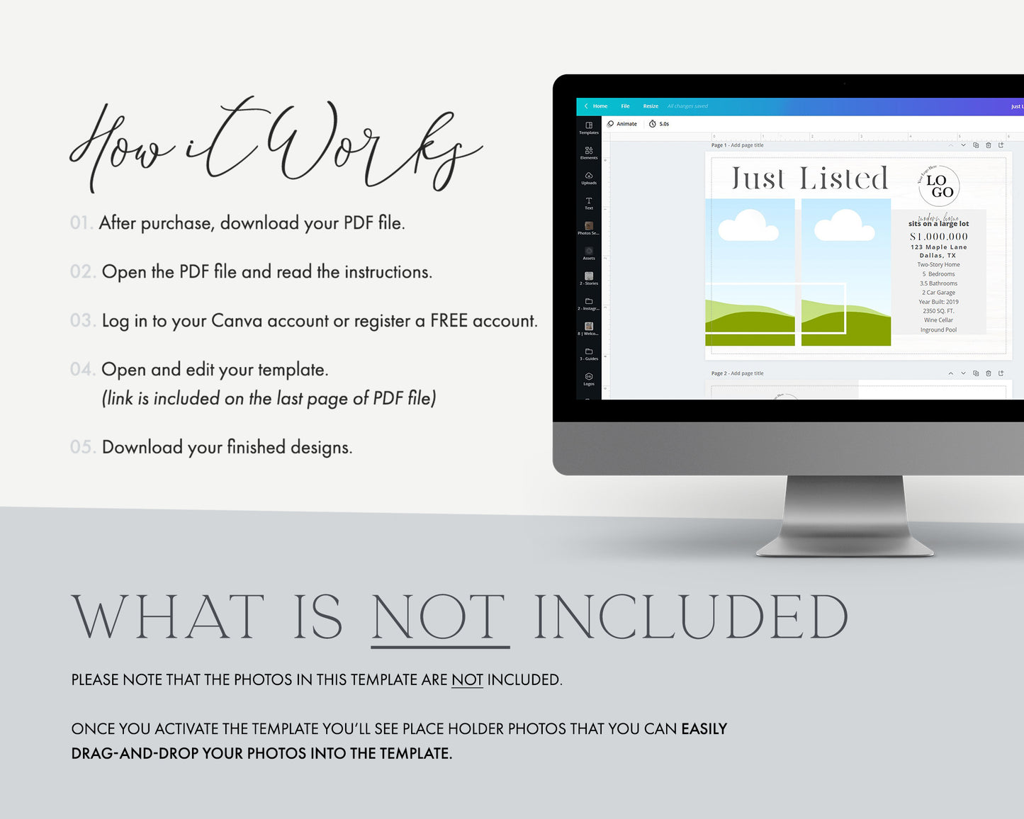 Just Listed Real Estate Postcard