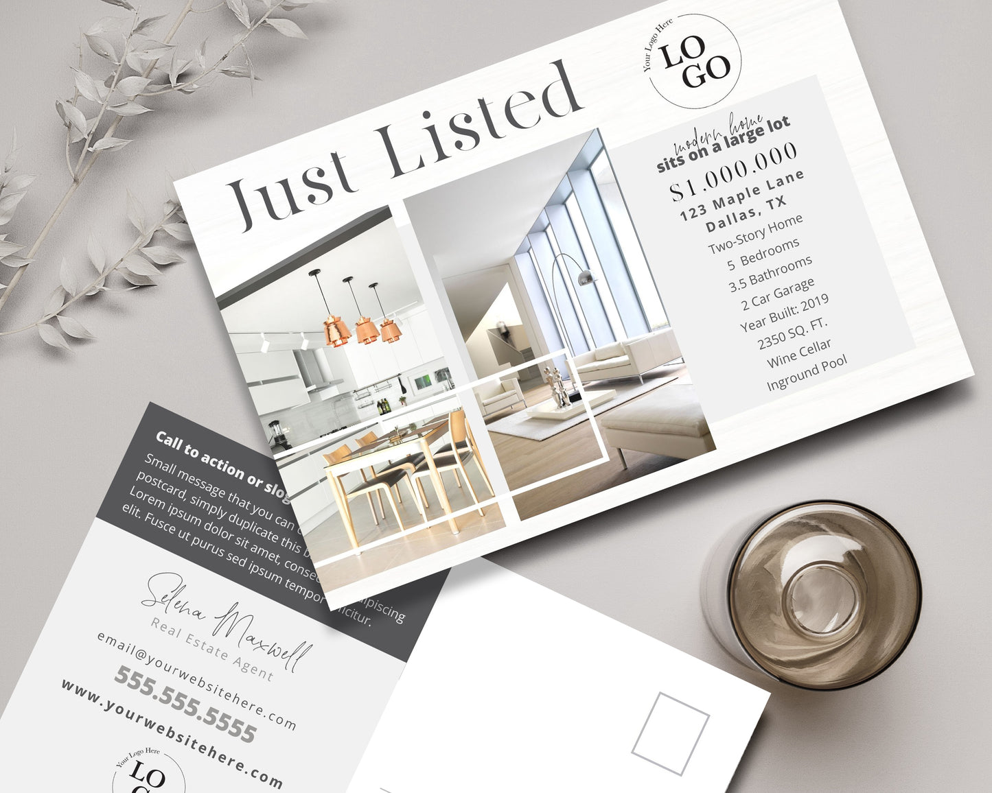 Just Listed Real Estate Postcard