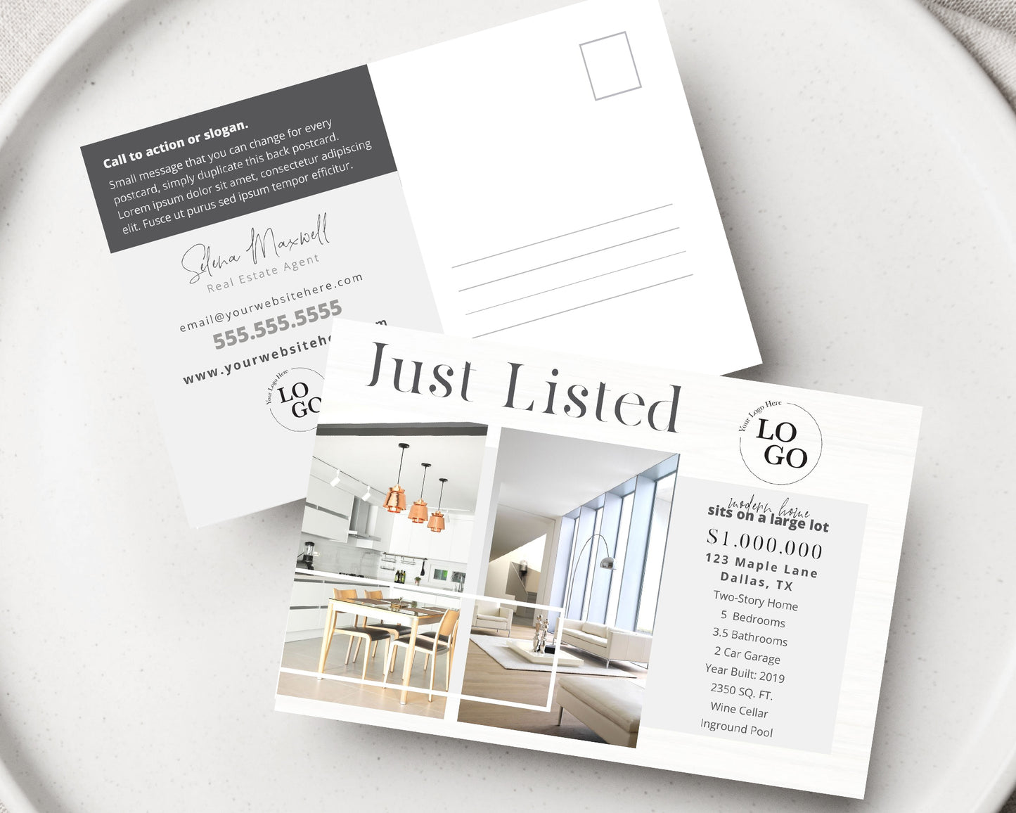Just Listed Real Estate Postcard