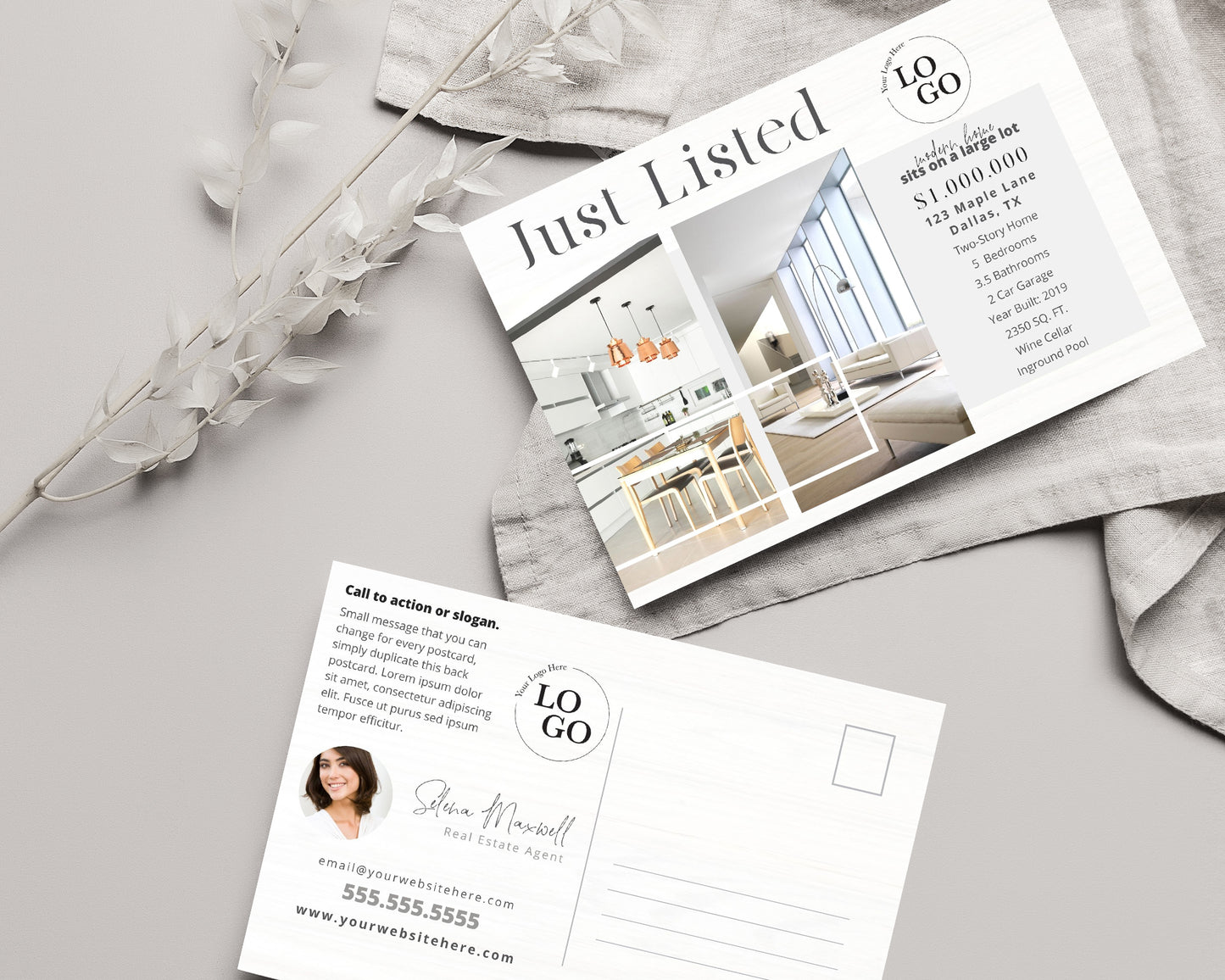 Just Listed Real Estate Postcard
