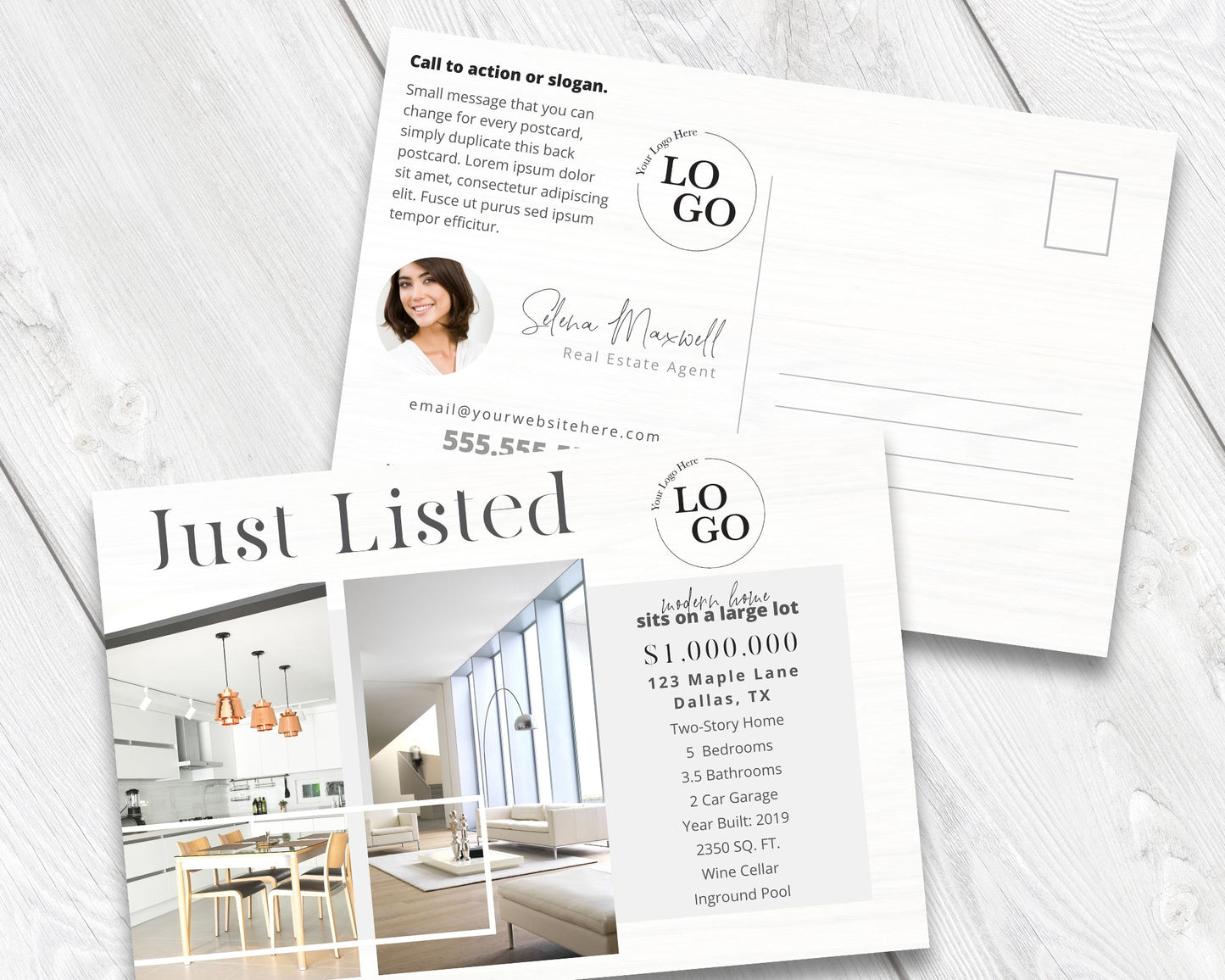 Just Listed Real Estate Postcard
