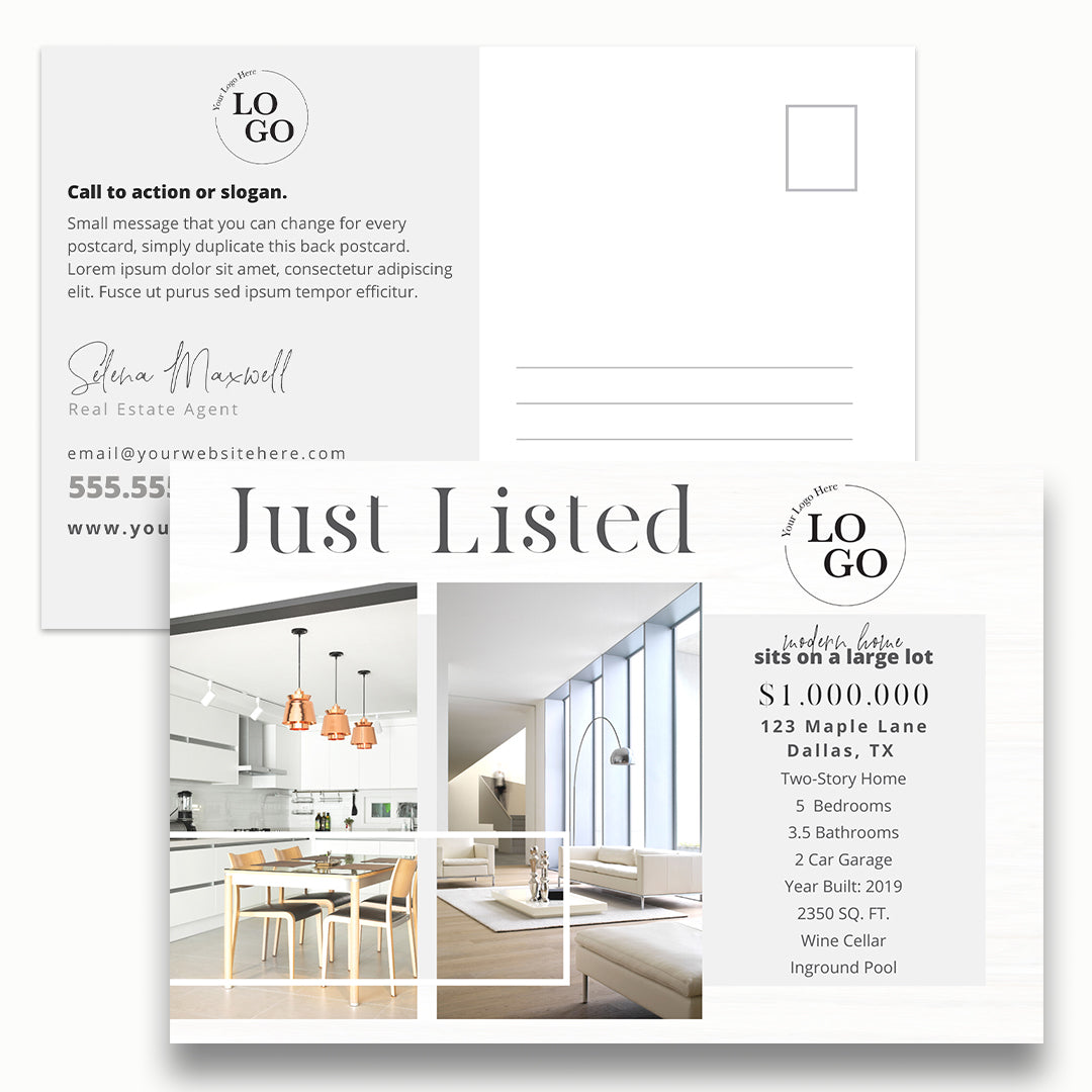 Just Listed Real Estate Postcard