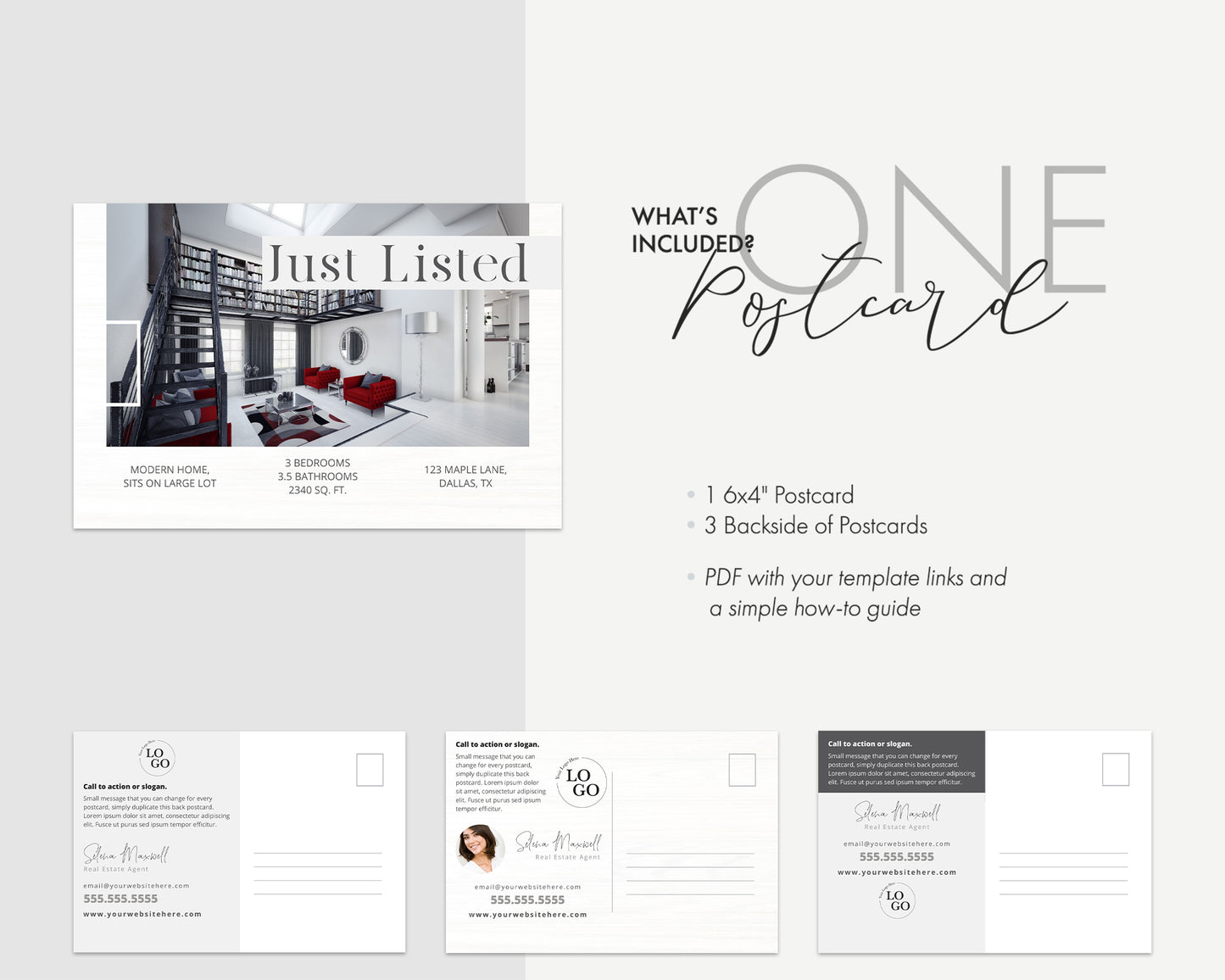 Just Listed Real Estate Postcard
