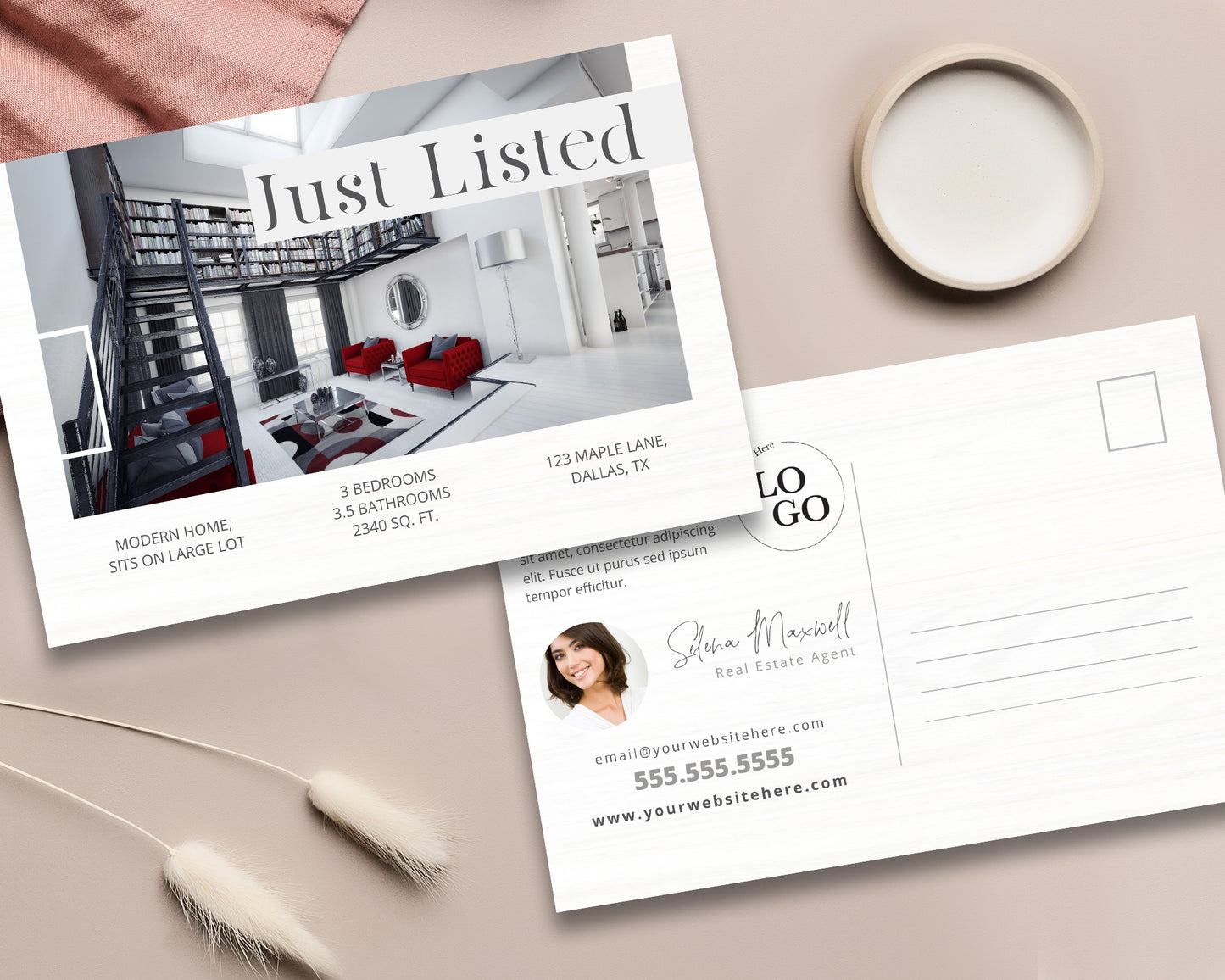 Just Listed Real Estate Postcard
