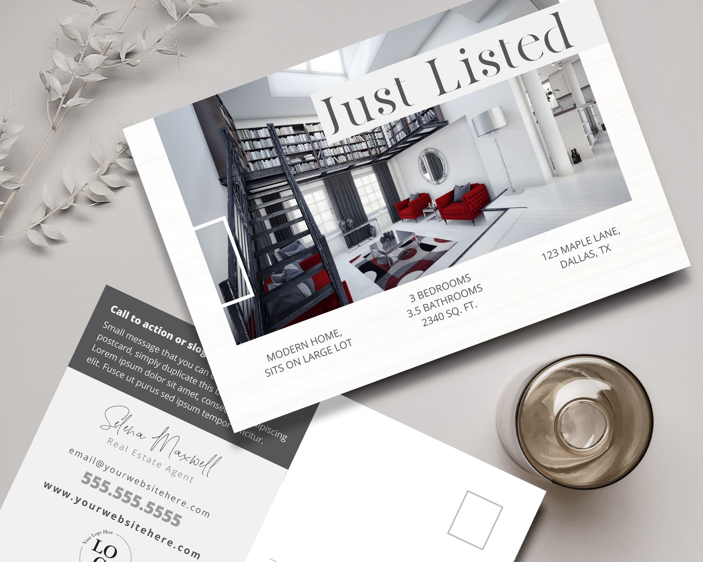 Just Listed Real Estate Postcard
