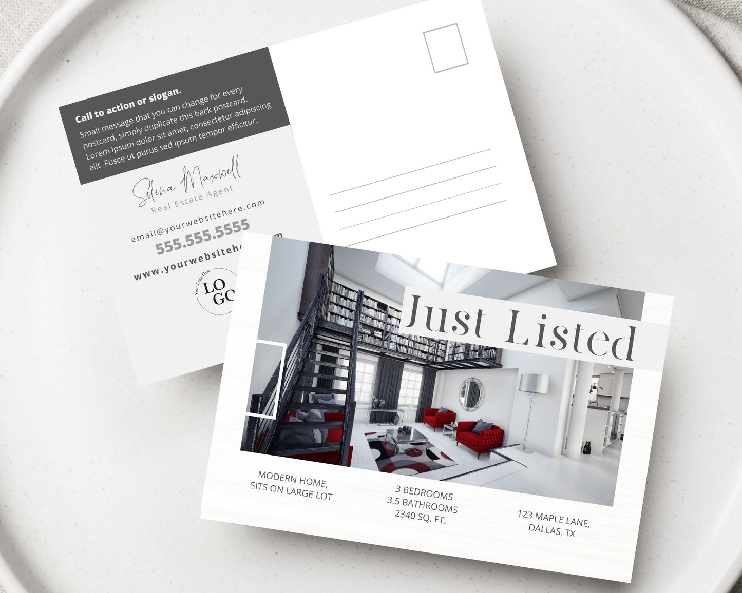 Just Listed Real Estate Postcard