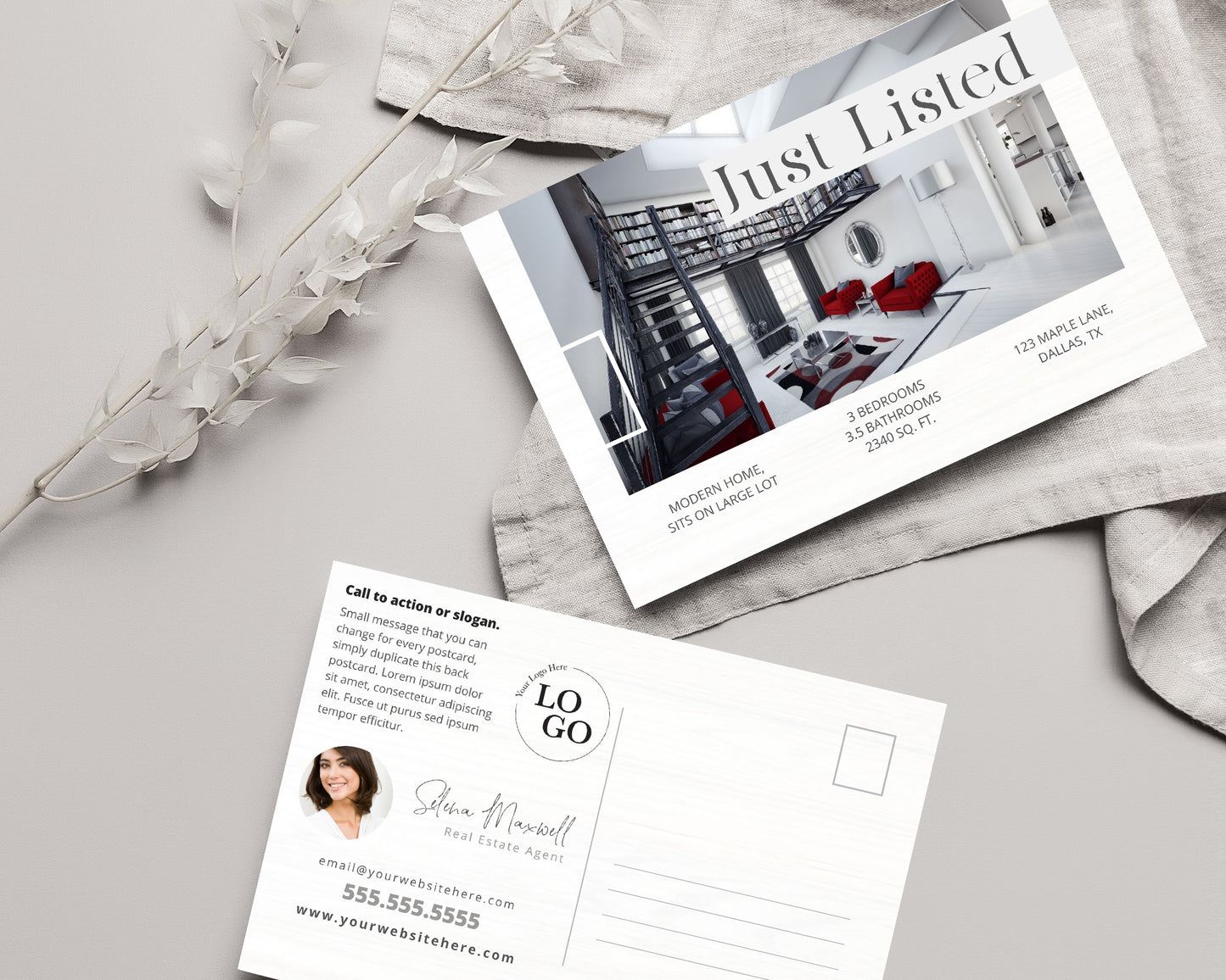 Just Listed Real Estate Postcard
