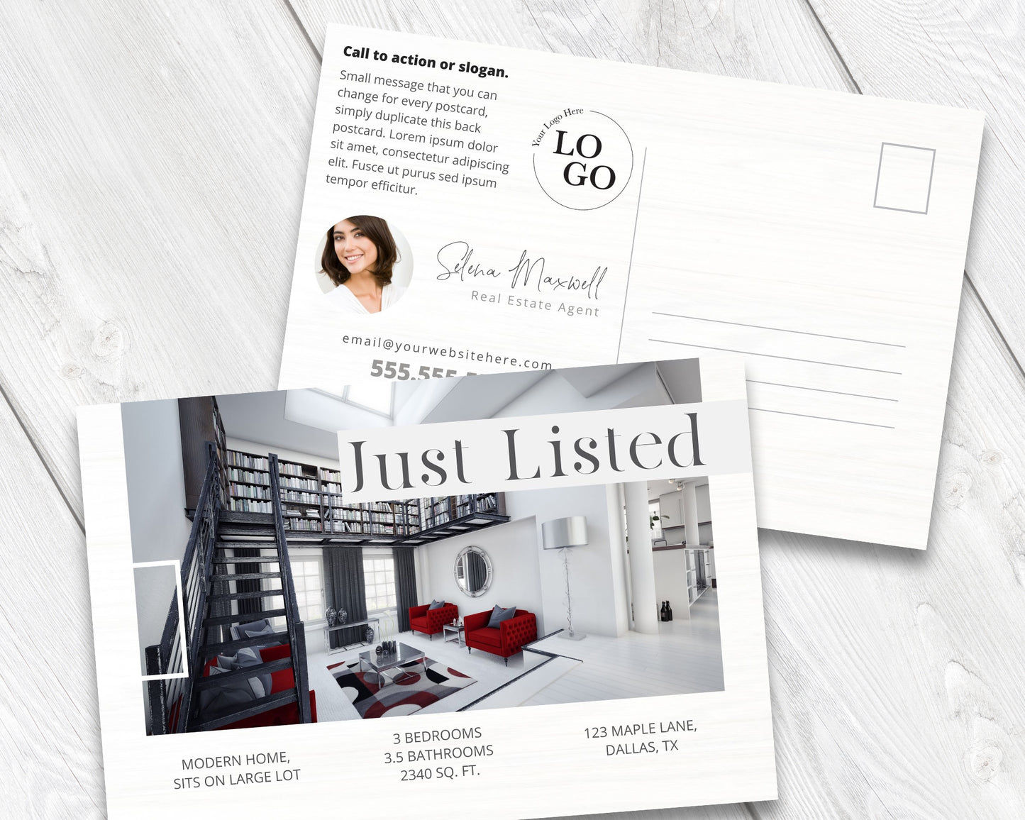Just Listed Real Estate Postcard