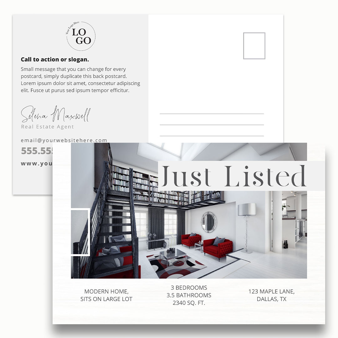 Just Listed Real Estate Postcard