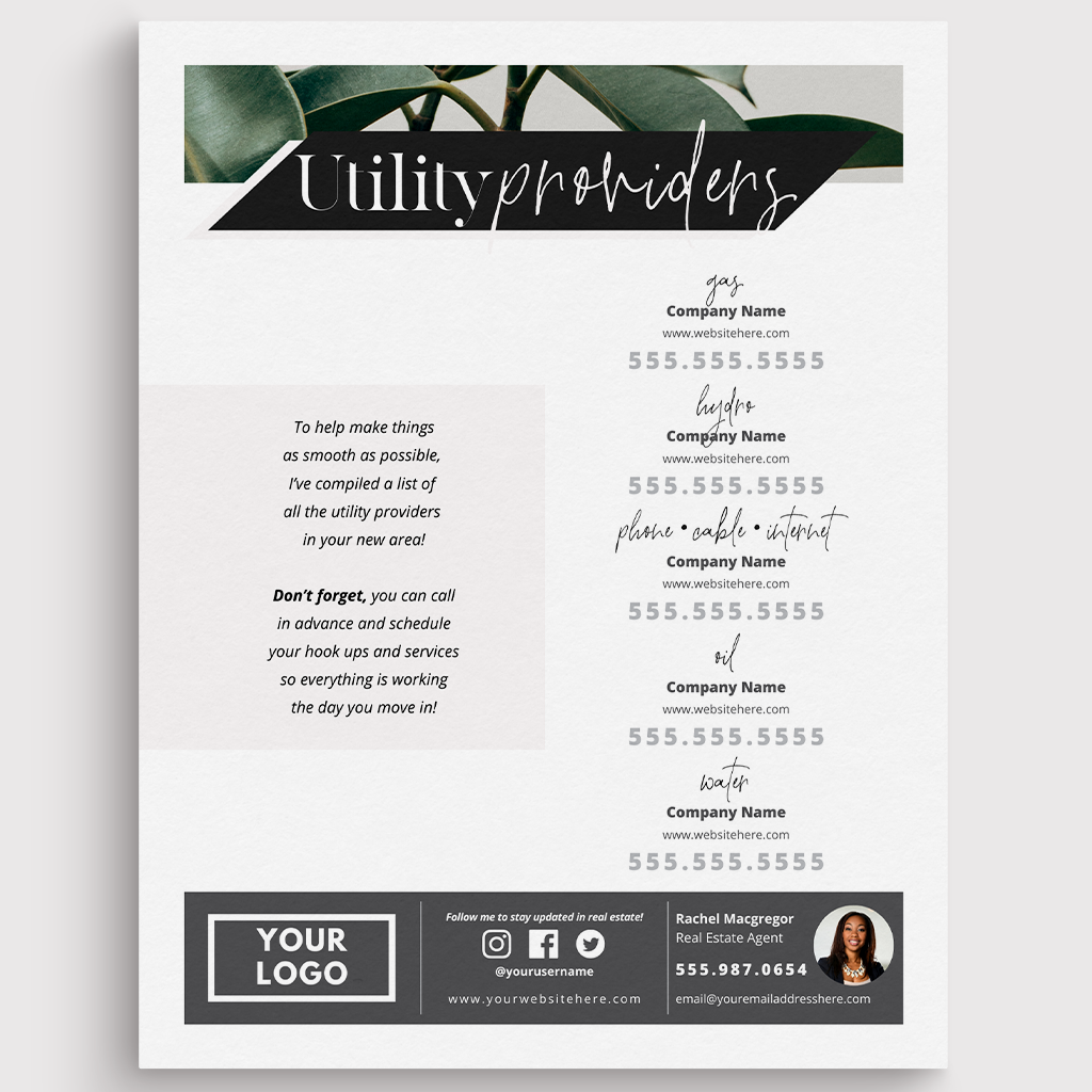 Utility Providers Flyer