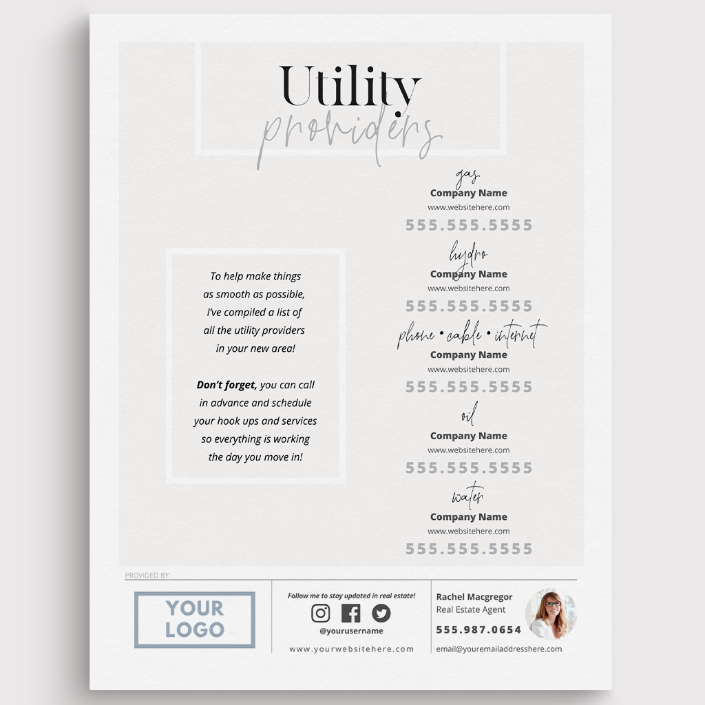 Utility Providers Flyer