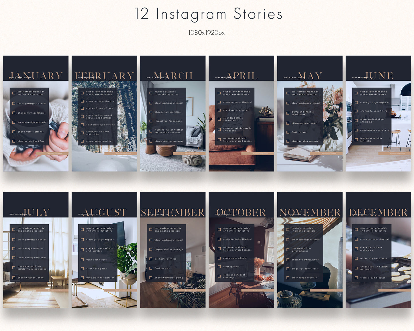Real Estate Monthly Maintenance Instagram Posts and Stories