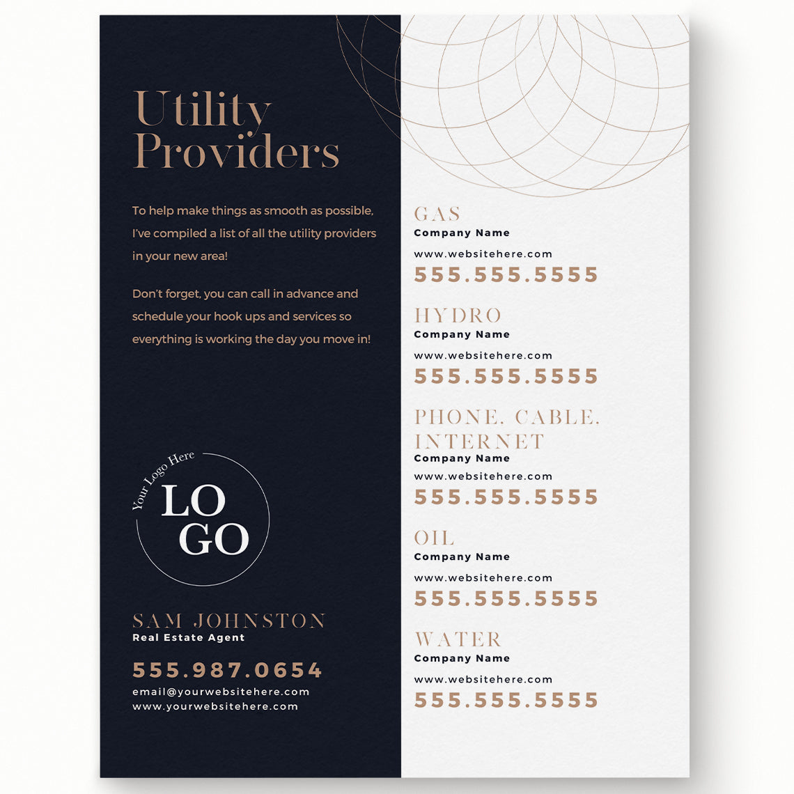 Utility Providers Flyer | Blossoming Real Estate