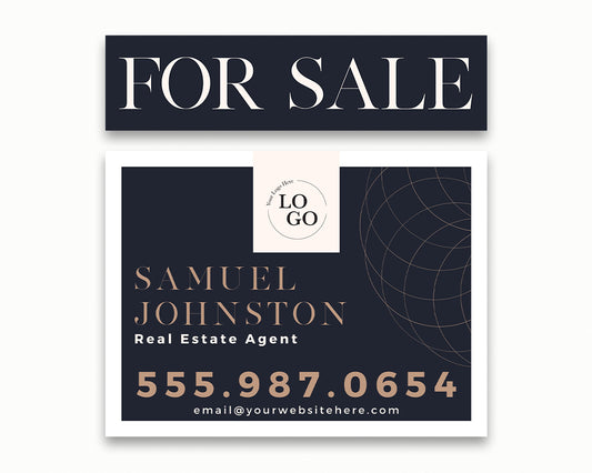 24x18in Horizontal Real Estate Yard Lawn Sign with Riders