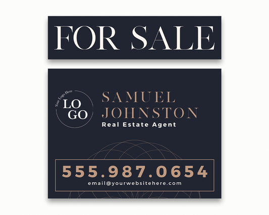 24x18in Horizontal Real Estate Yard Lawn Sign with Riders