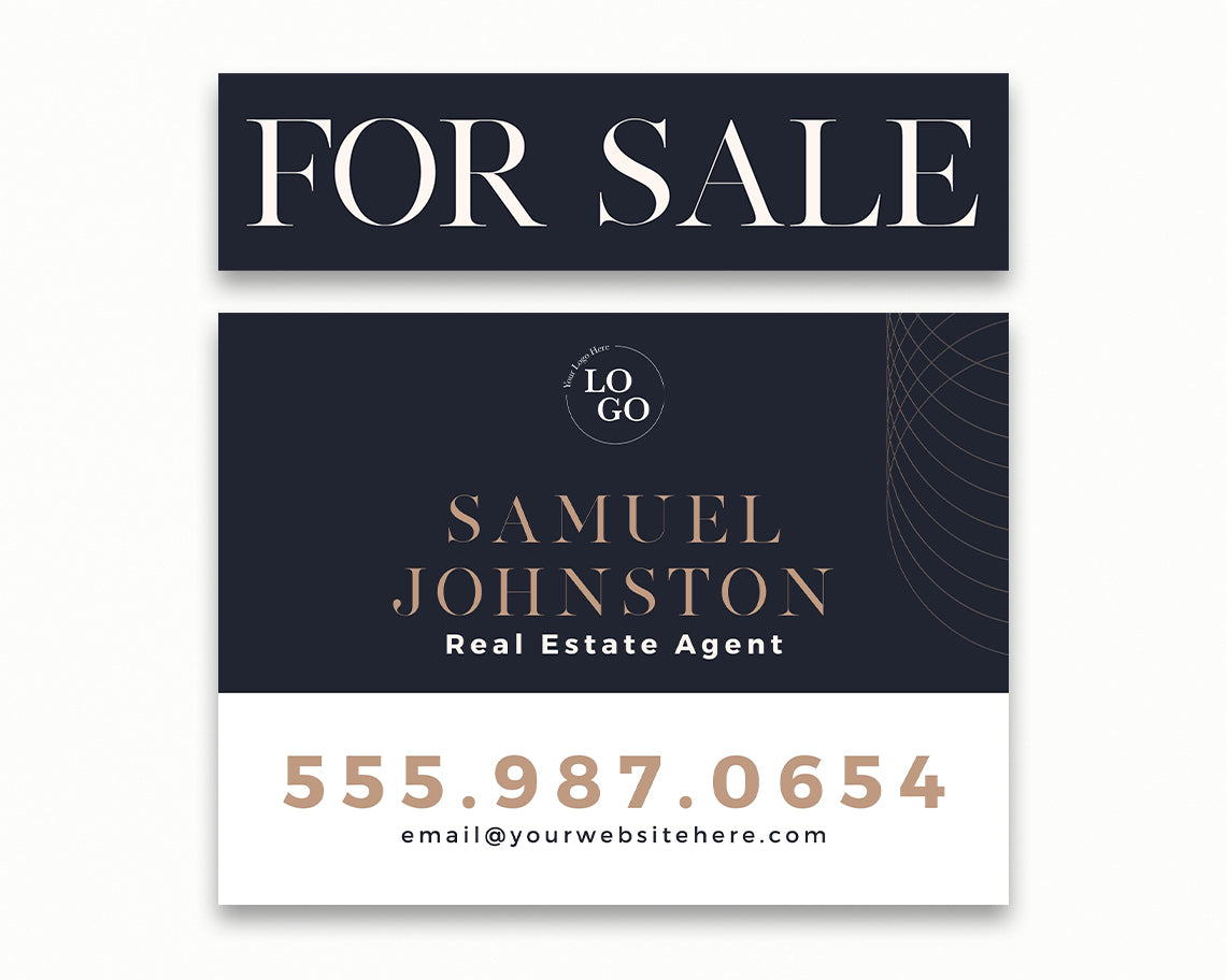 24x18in Horizontal Real Estate Yard Lawn Sign with Riders