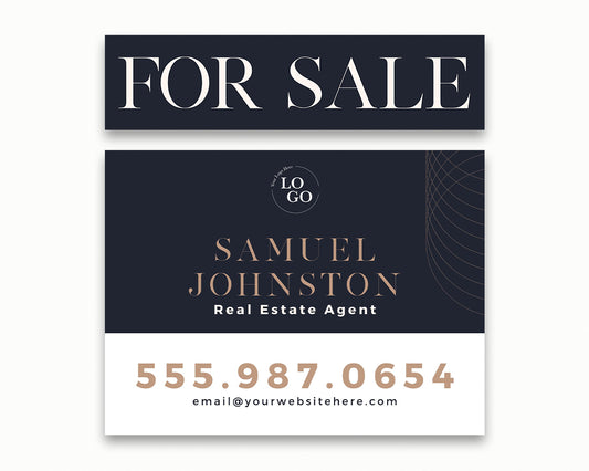 24x18in Horizontal Real Estate Yard Lawn Sign with Riders