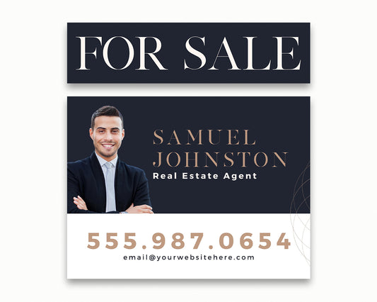 24x18in Horizontal Real Estate Yard Lawn Sign with Riders