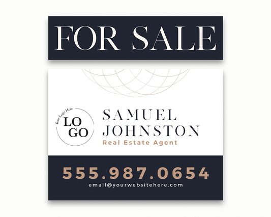 24x18in Horizontal Real Estate Yard Lawn Sign with Riders