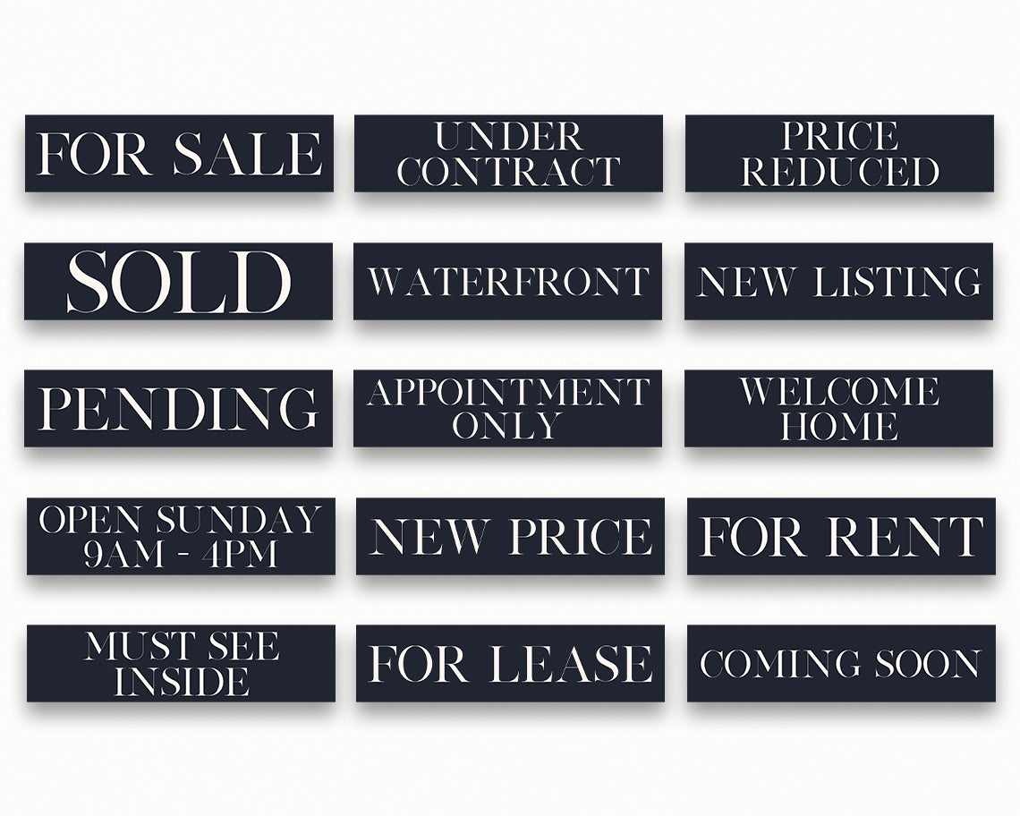 24x18in Horizontal Real Estate Yard Lawn Sign with Riders