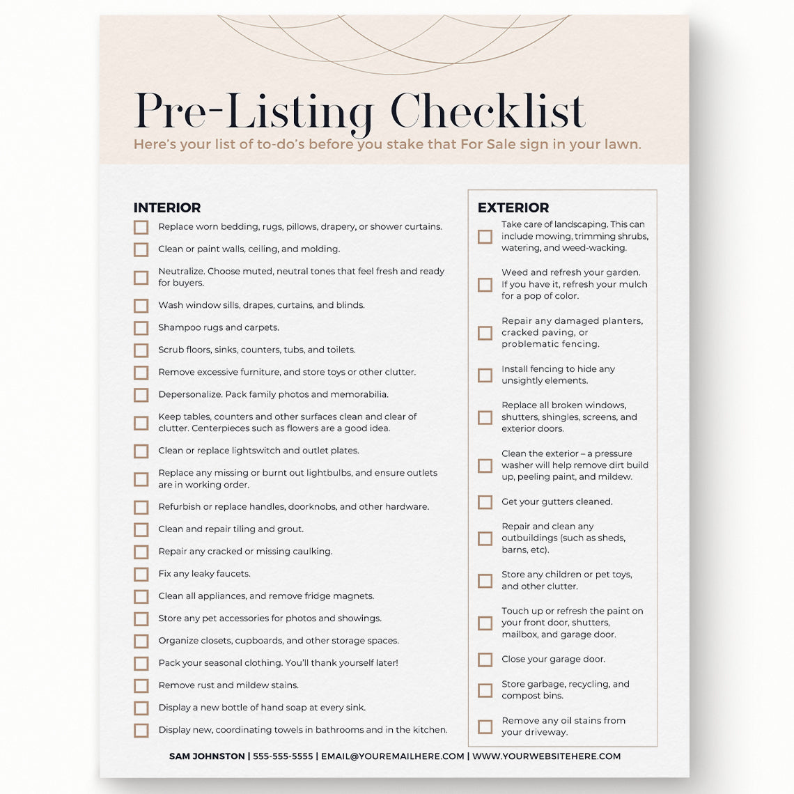 Pre-Listing Checklist