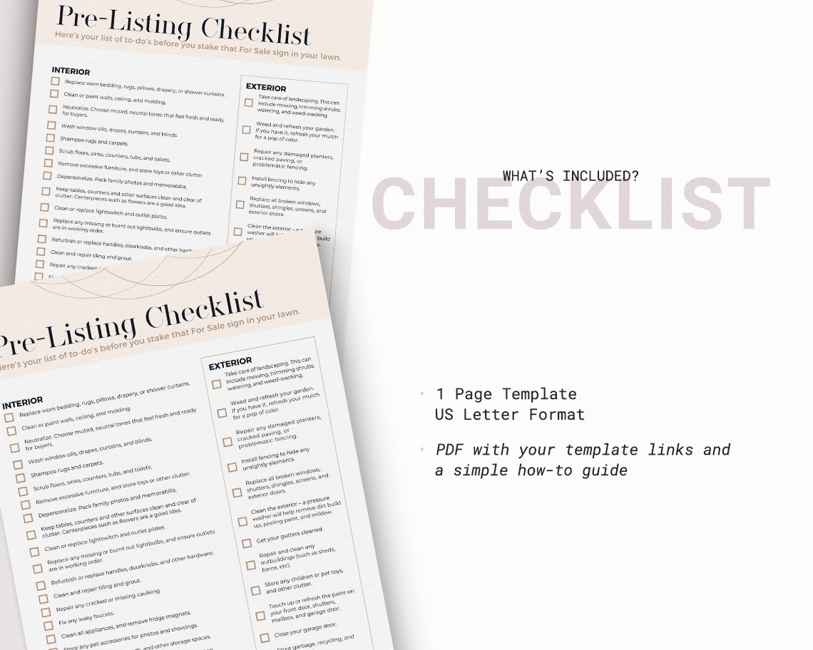 Pre-Listing Checklist | Blossoming Real Estate