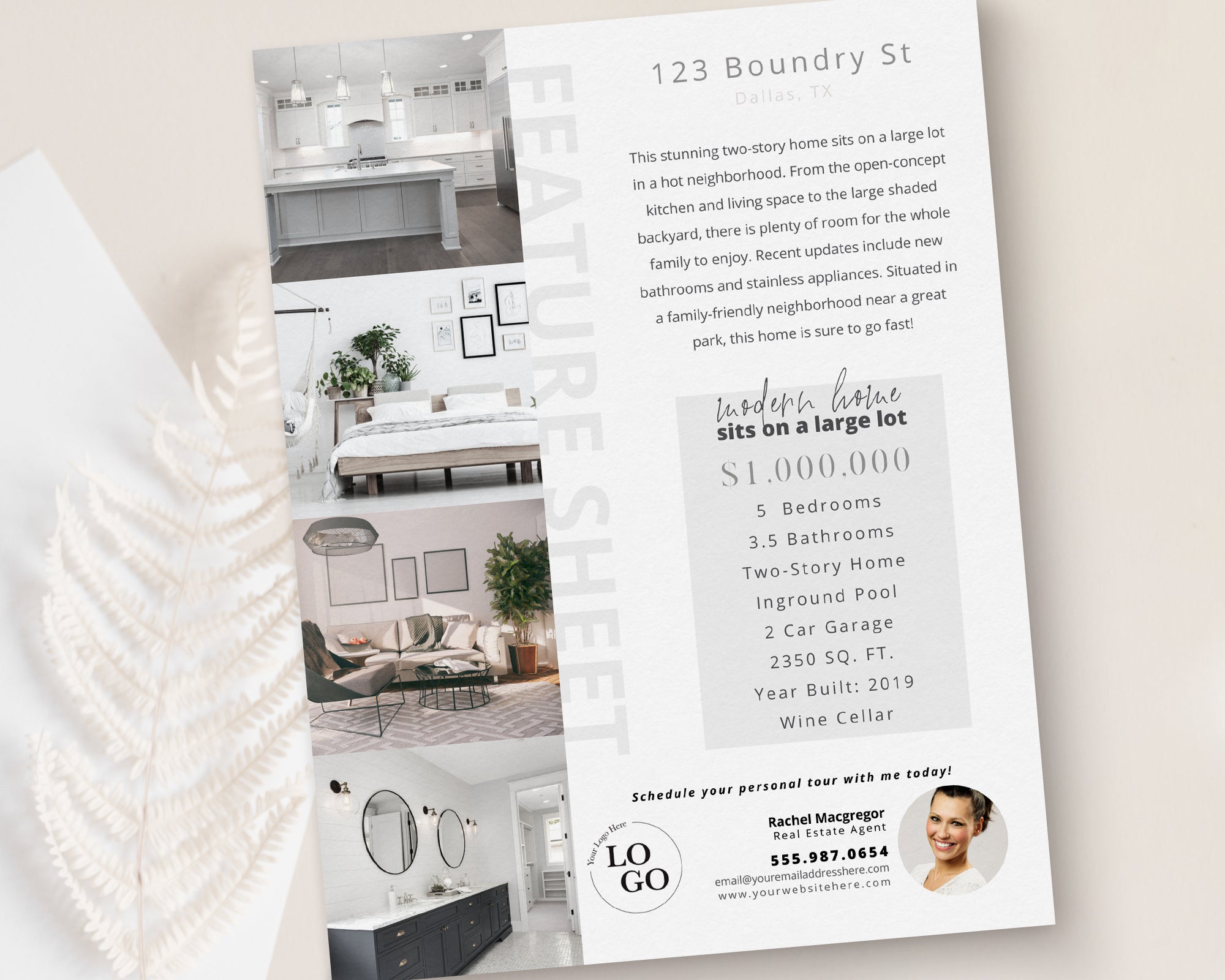 Property Feature Sheet Single-Sided