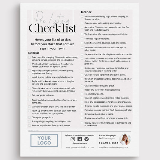 Pre Listing Checklist